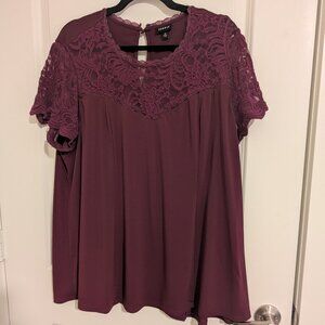 Torrid 3x - Burgundy Lace Women Top